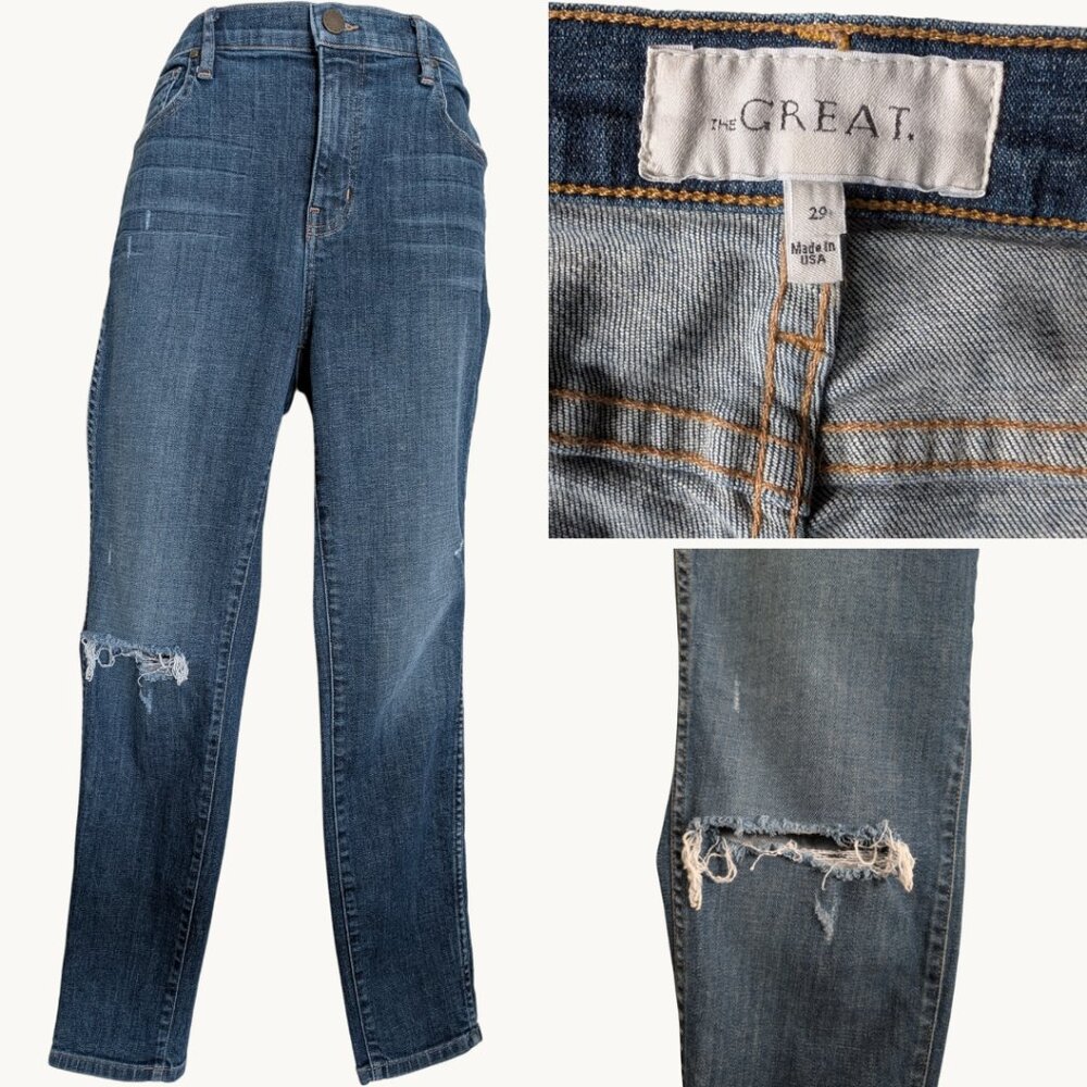 THE GREAT "The Almost Skinny" Jeans - Dark Wash High Rise Denim Size 29